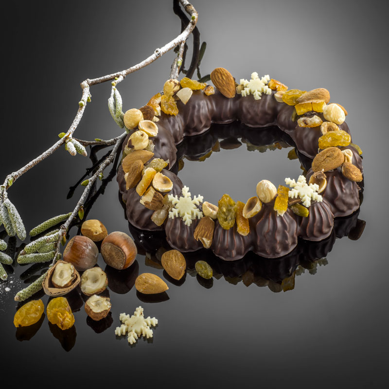 Couronne de Noël de Camprini, chocolatier à Valbonne et Cannes